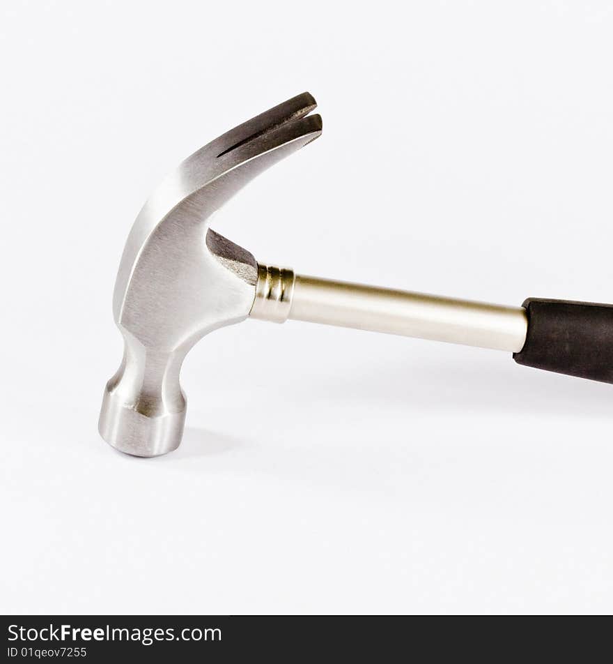 Hammer of metal on white background. Hammer of metal on white background