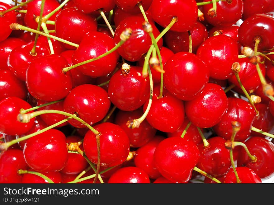 Closeup shot of ripe cherries. Closeup shot of ripe cherries