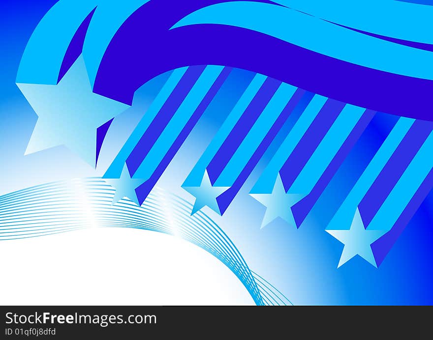 Flying blue stars; clip-art