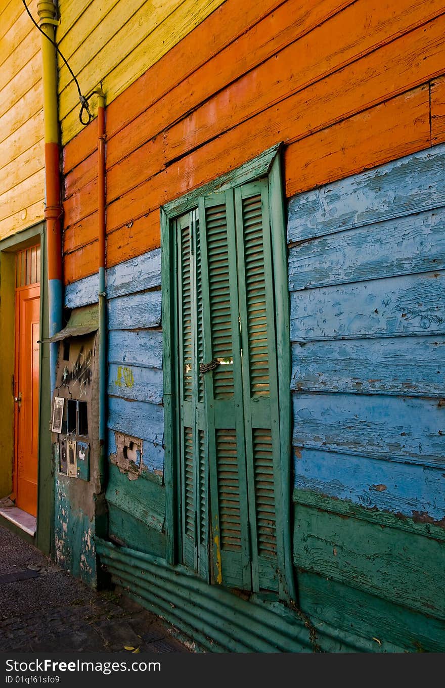 Colorful detail in the neighbourhoud of La Boca, Bueonos Aires, Argentina