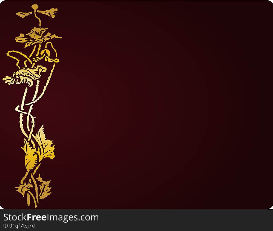 The vector gold floral background