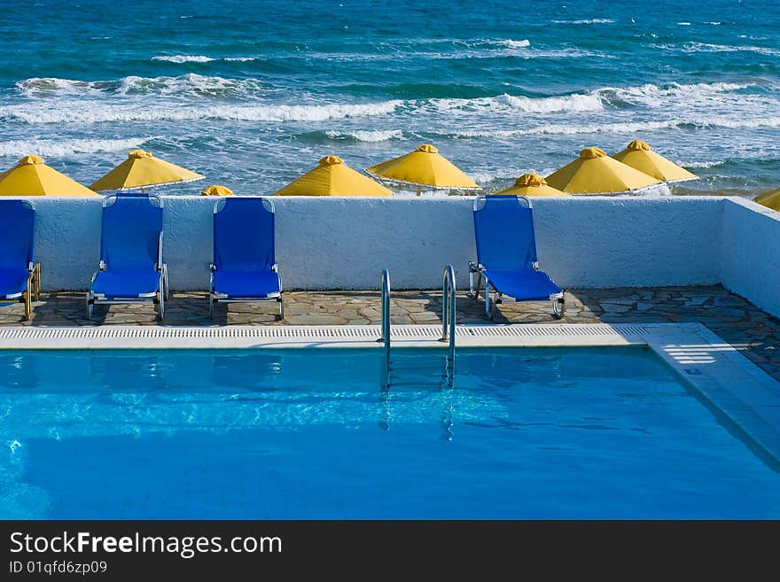 Swimming pool next to the sea