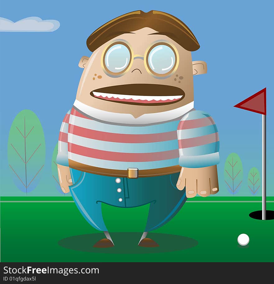 Vector image of a golfer