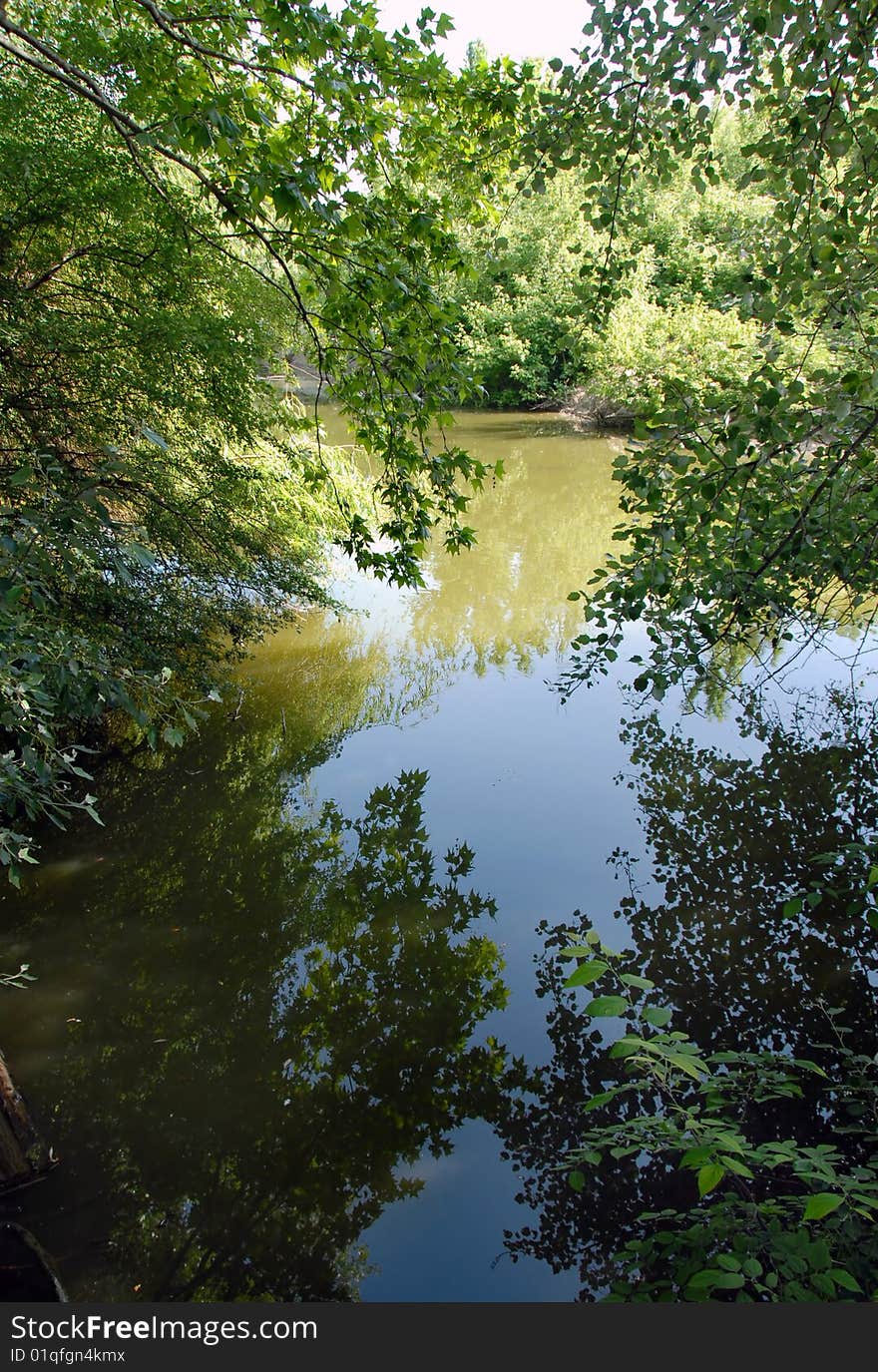 Scenic river landscape