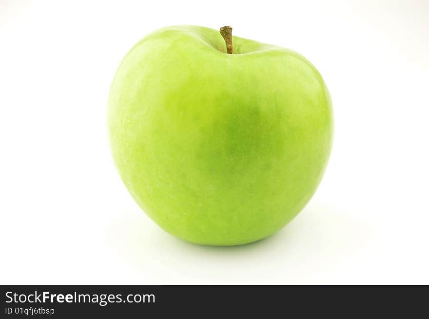 Green apple on a white background