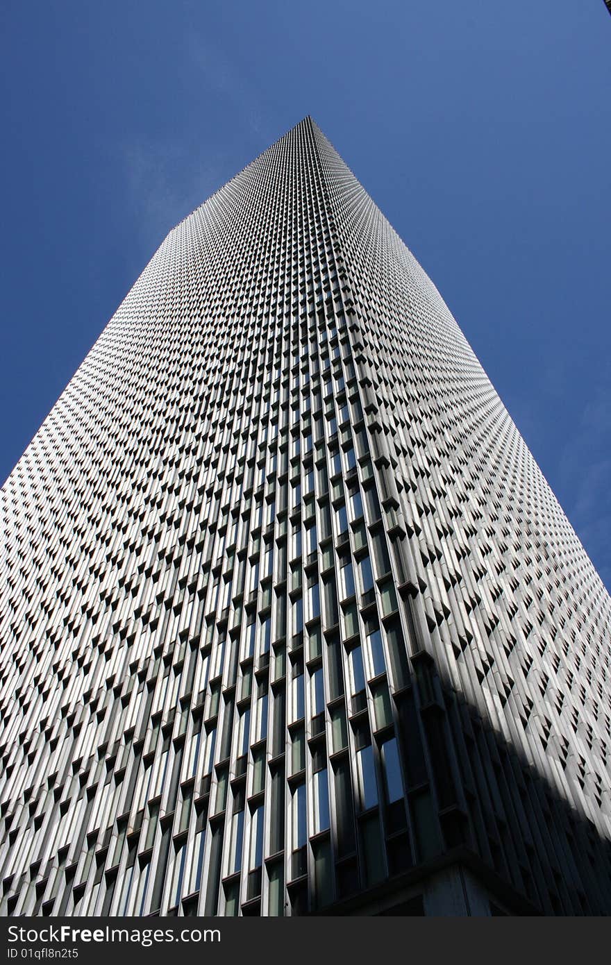 Looking up at the Prudential Building in the Back Bay. Looking up at the Prudential Building in the Back Bay.