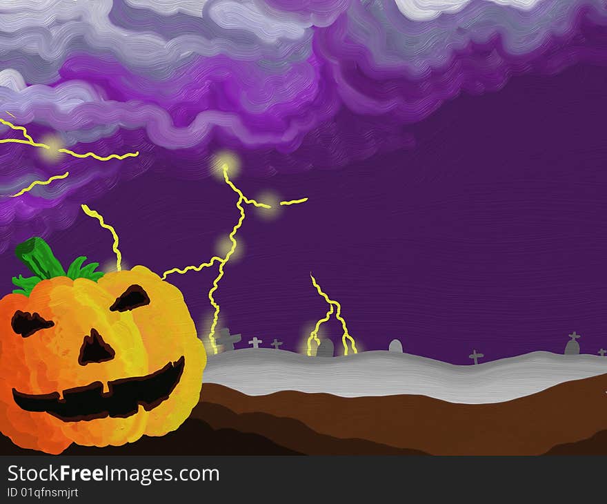 Halloween image with a severe thunderstom coming. Halloween image with a severe thunderstom coming.