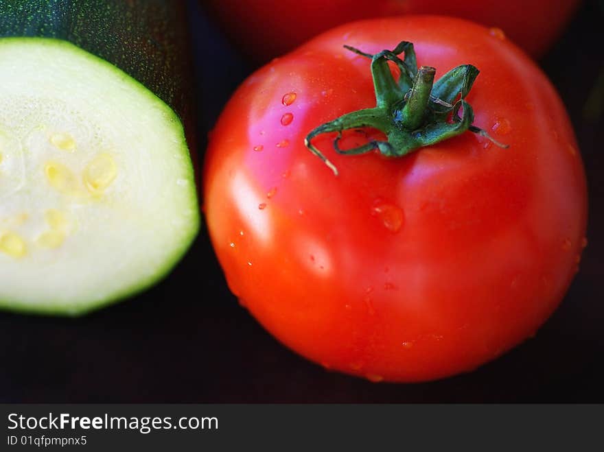 Tomato and courgette.