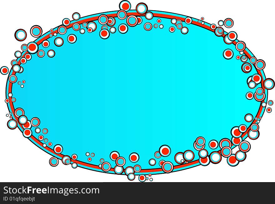 Frame with red and blue bubbles