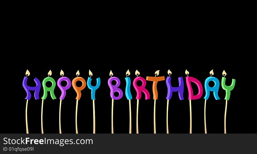 Happy Birthday Candles with letters