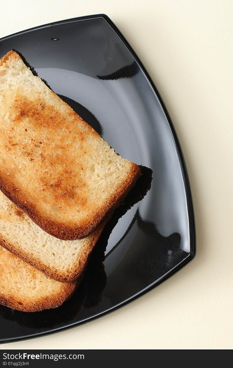 Toast On Black Plate