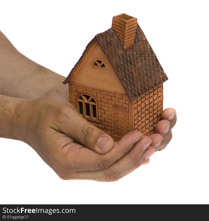 Small house in a hand