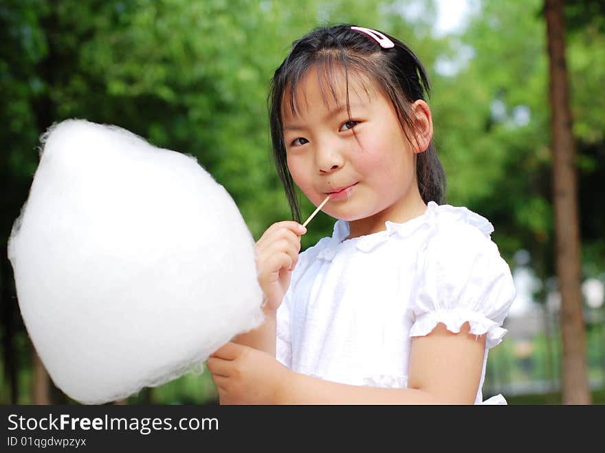 Beautiful little girl in white