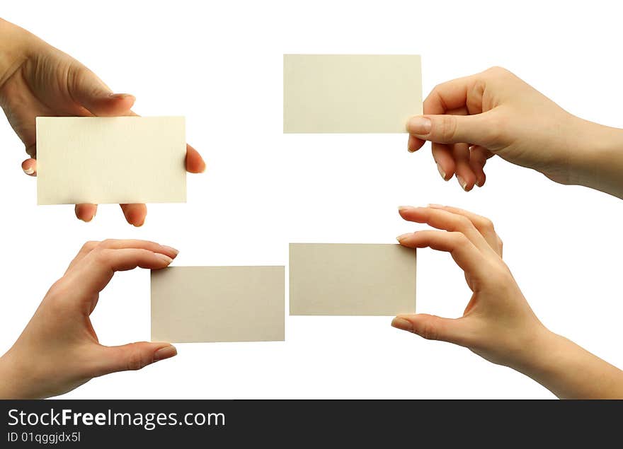 Card blank in a hand