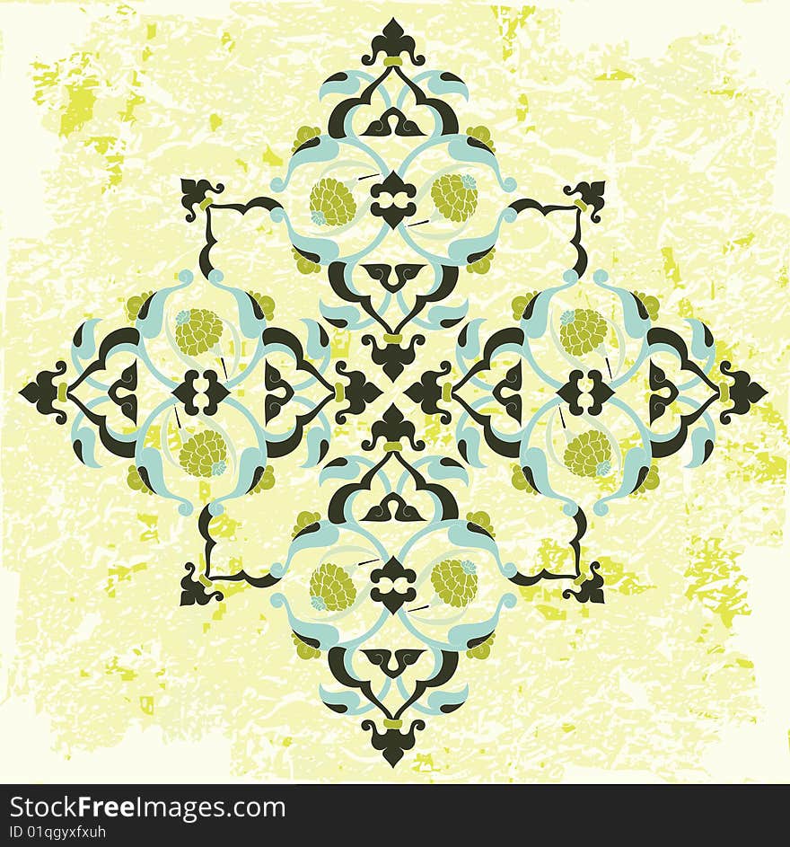 Antique ottoman grungy wallpaper raster tile design