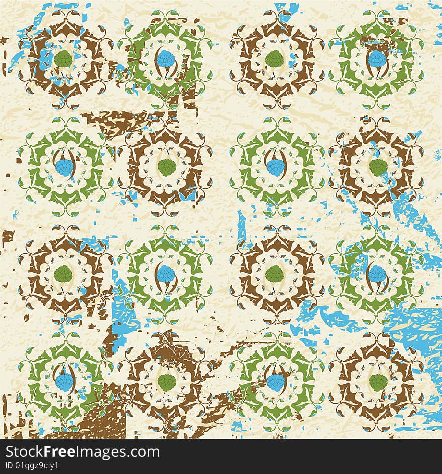 Antique Ottoman Grungy Wallpaper Raster Design