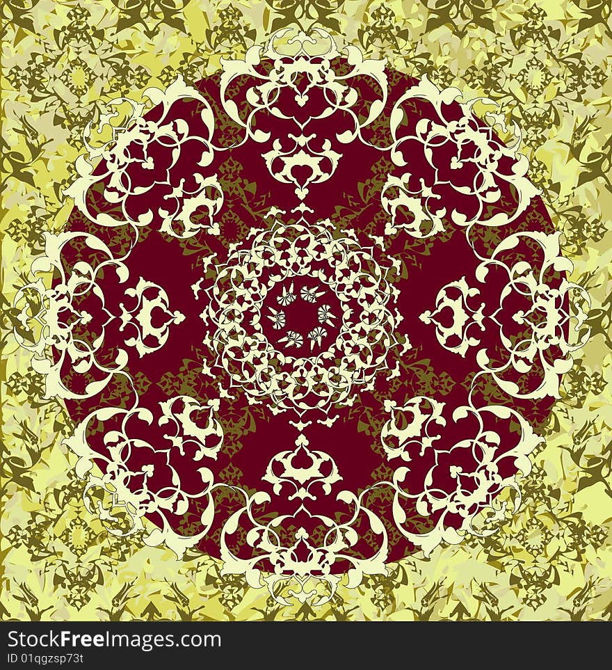 Antique ottoman grungy wallpaper vector design. Antique ottoman grungy wallpaper vector design