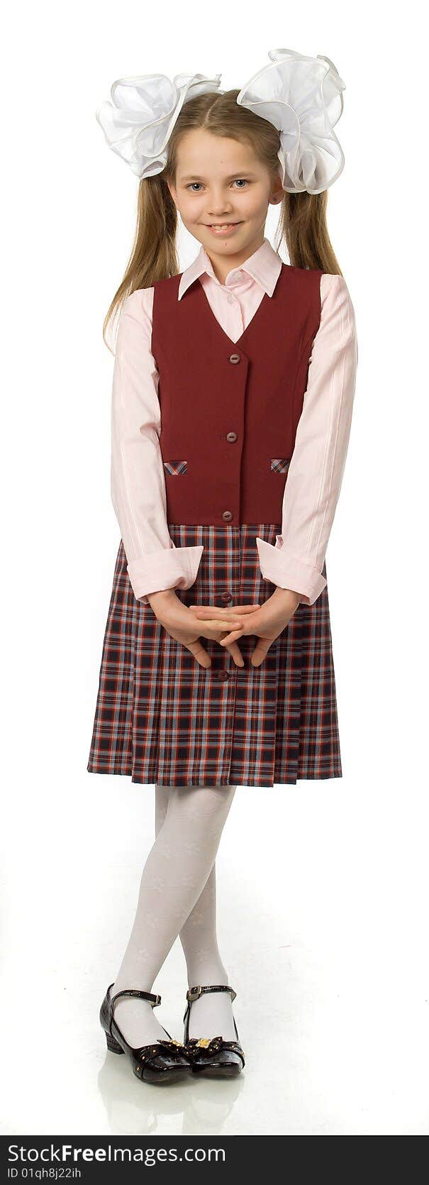 The cherry girl in a school uniform