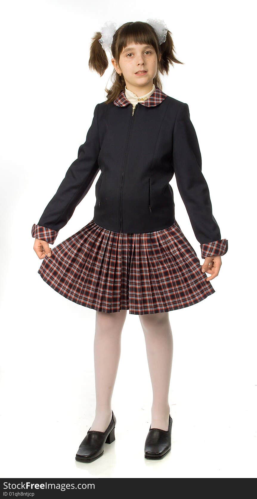 The cherry girl in a school  uniform