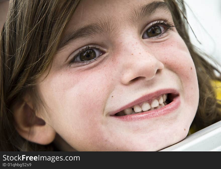 Closeup Of Cute Happy Girl