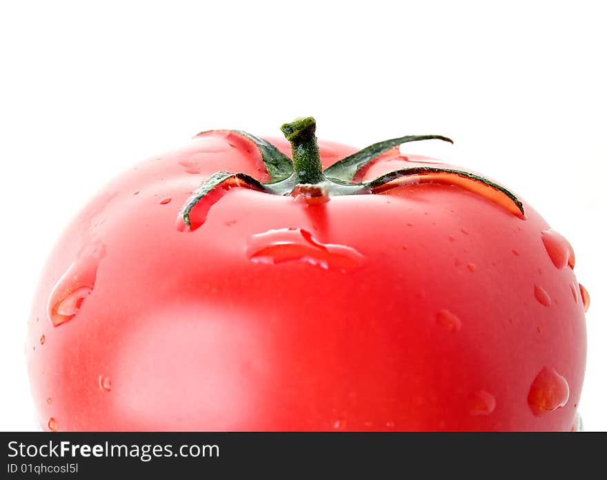 Tomato on a white background