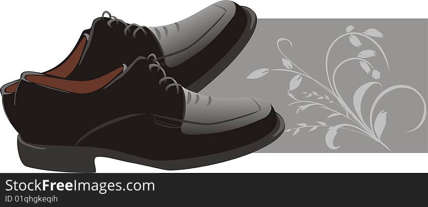 Masculine classic shoes. Vector illustration