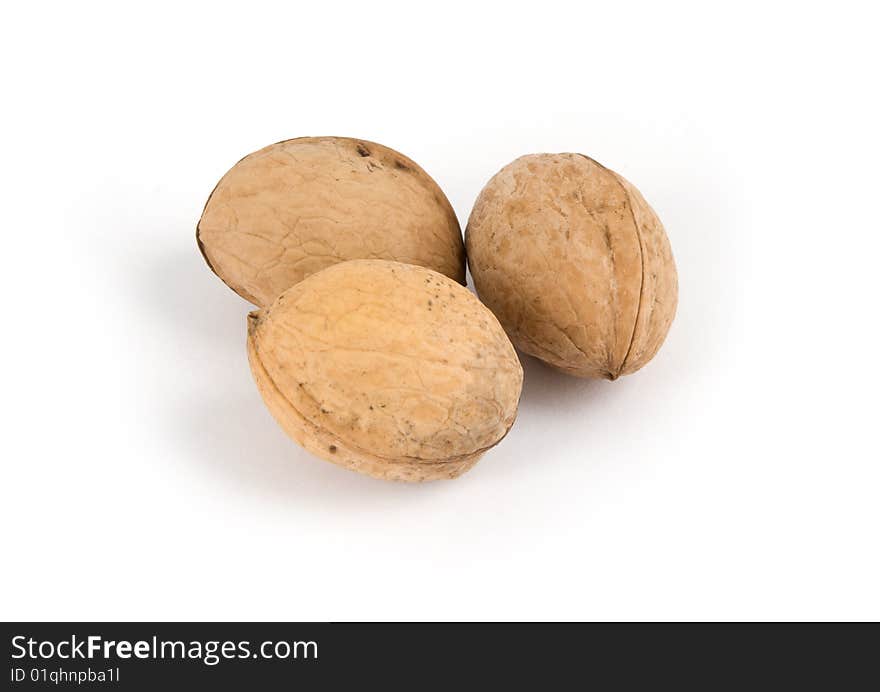 Walnuts isolated on white background