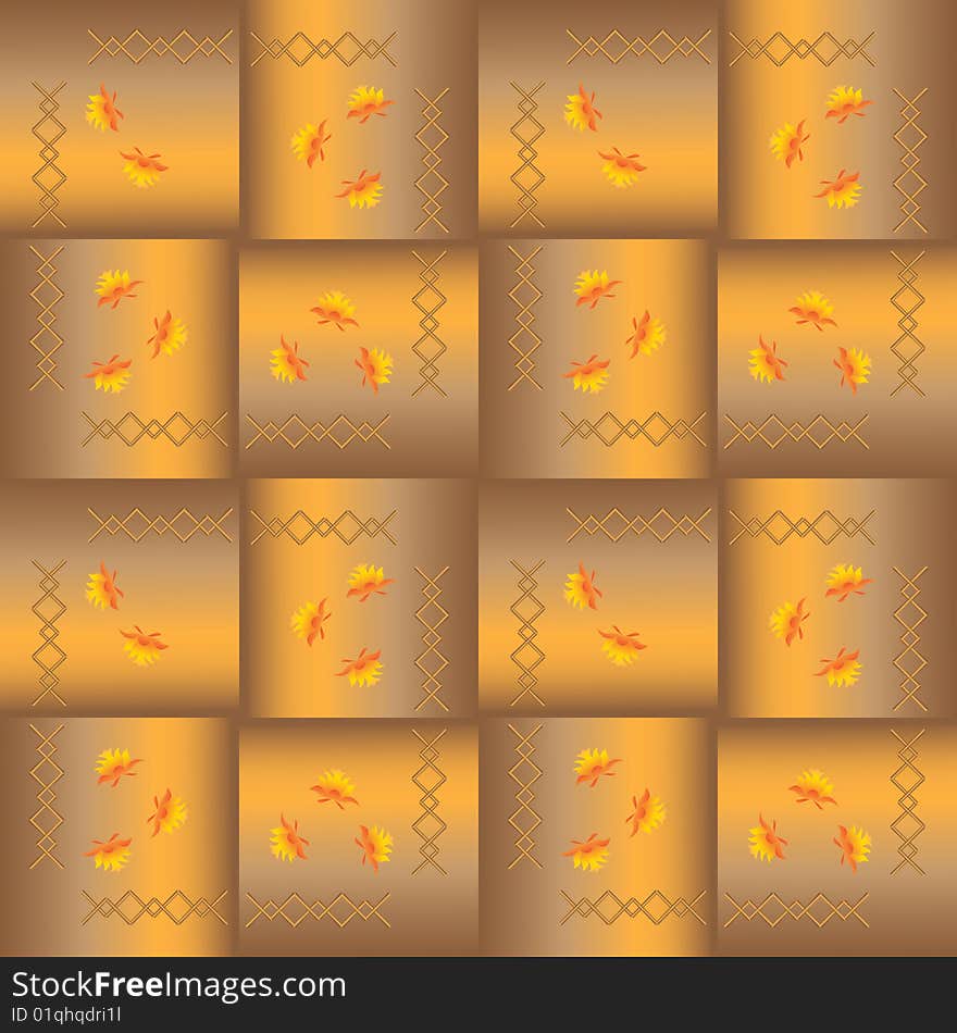 Seamless yellow and brown background. Vector illustration