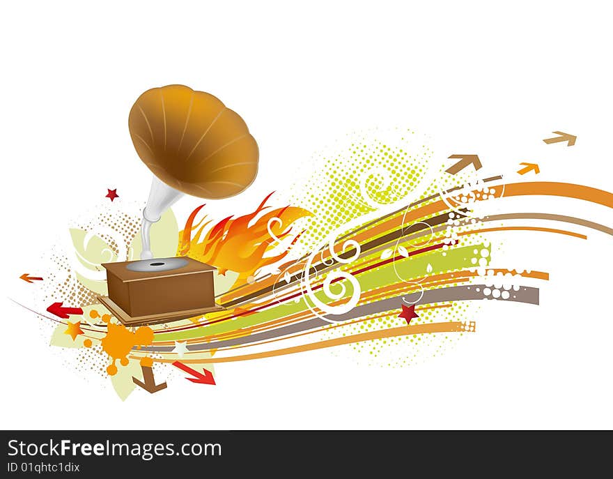 description of music vector illustration