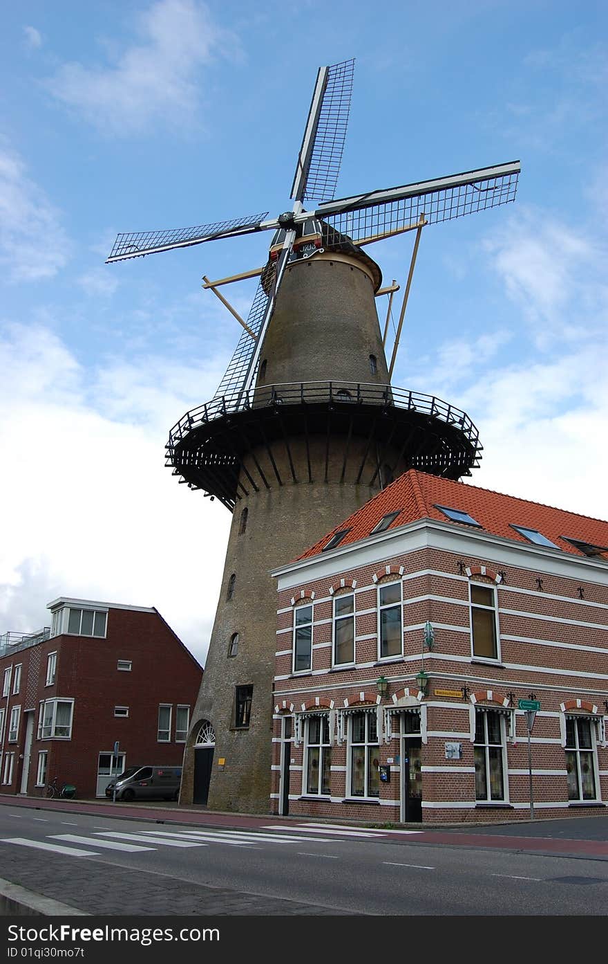 Old Windmill from Holland and blue sky