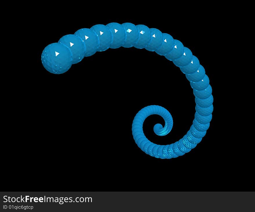 Blue spiral isolated