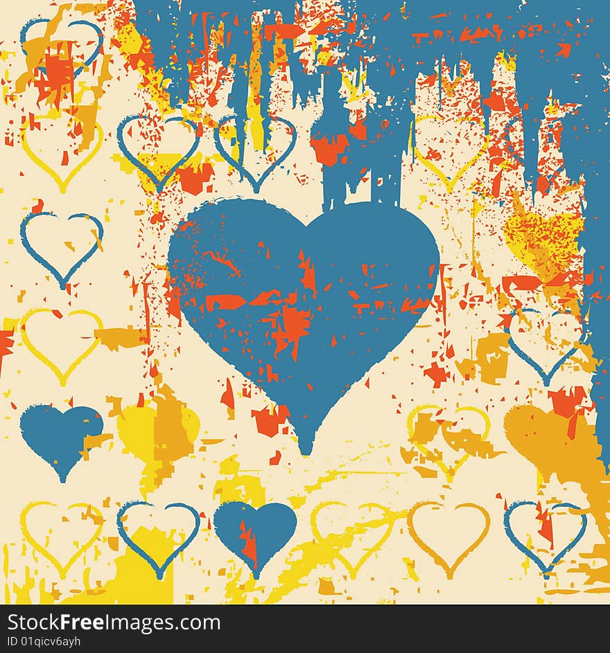 Abstract grungy heart illustration