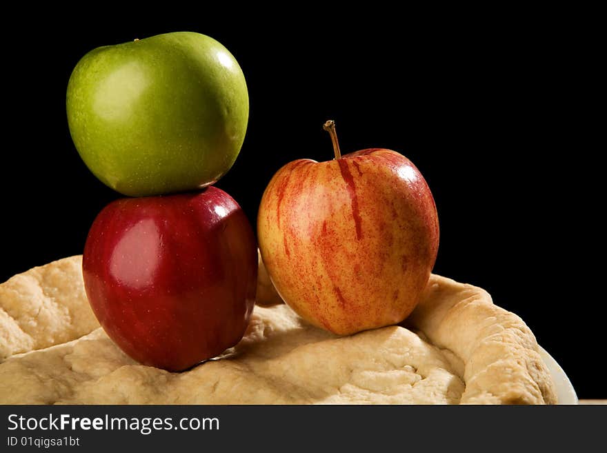 Apple pie with apples.