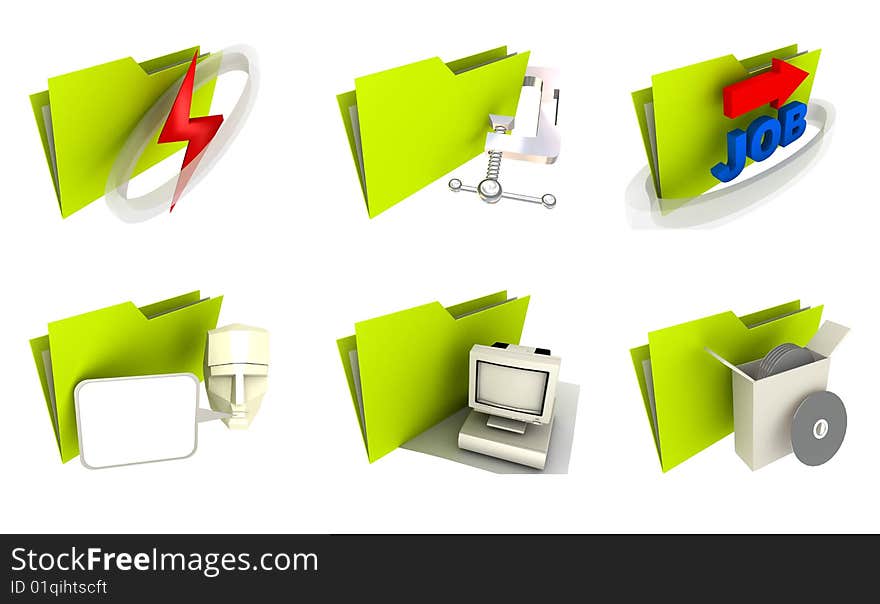 Web and application icon set, six icons