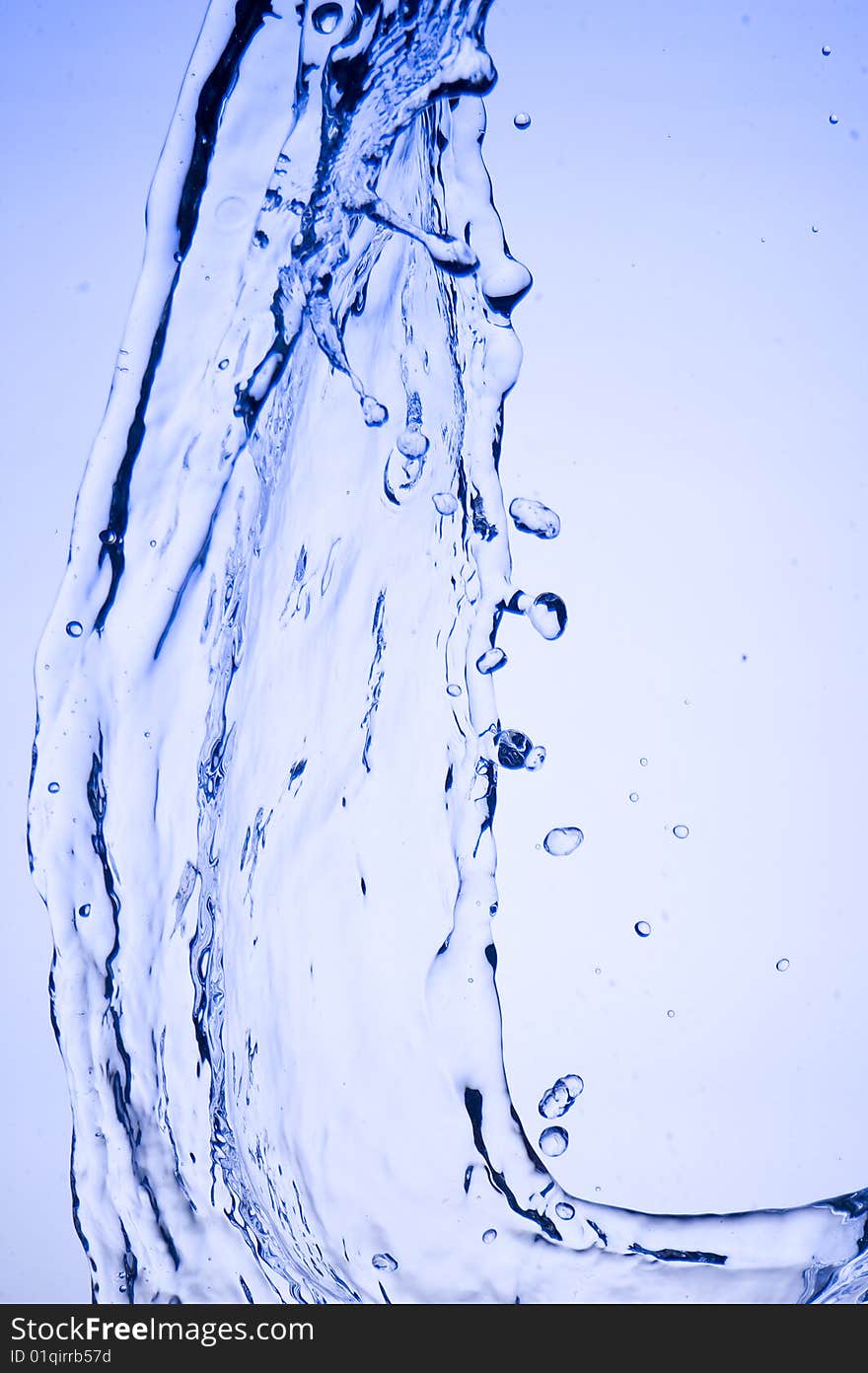 Background with splashing water. Blue creative bubbles