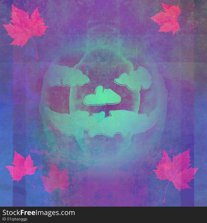 Grunge  Psychedelic Halloween Tile