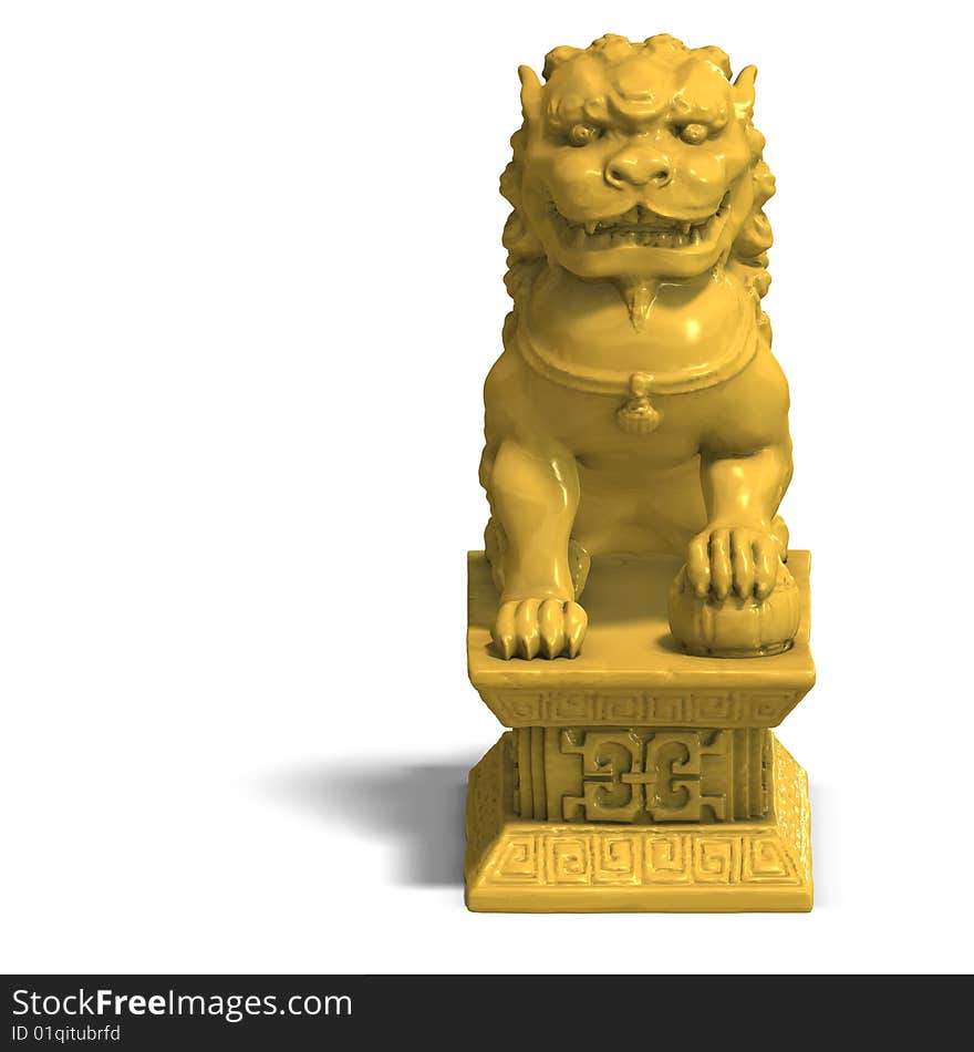 Golden Chinese Foo Dog