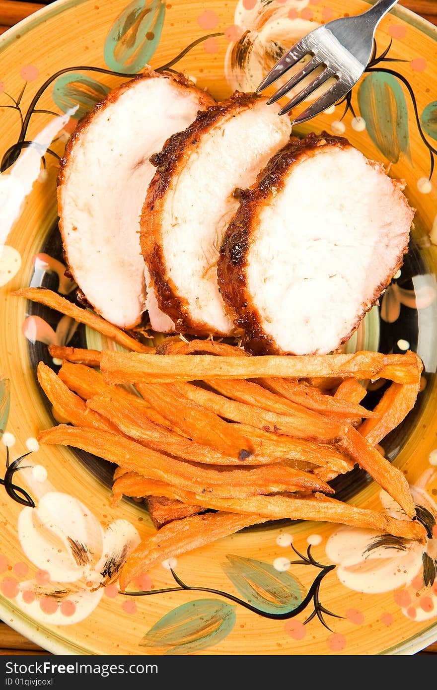 Turkey With Sweet Potato Fries