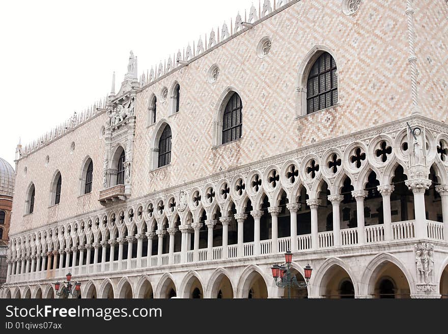 Details of Doge's Palace in Venice, Italy