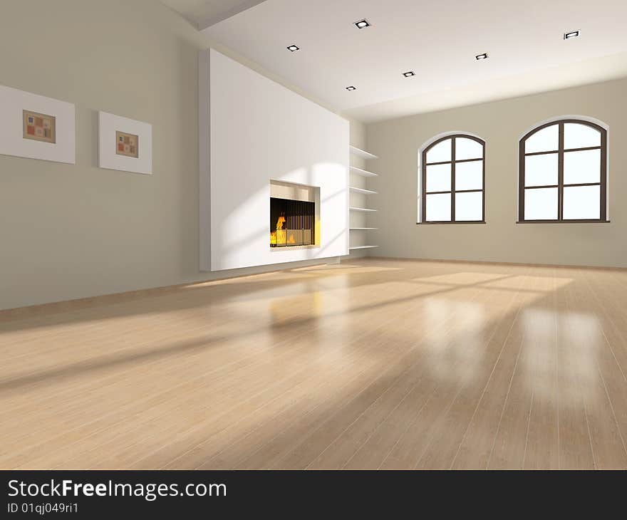 Interior of a hall without furniture. Interior of a hall without furniture