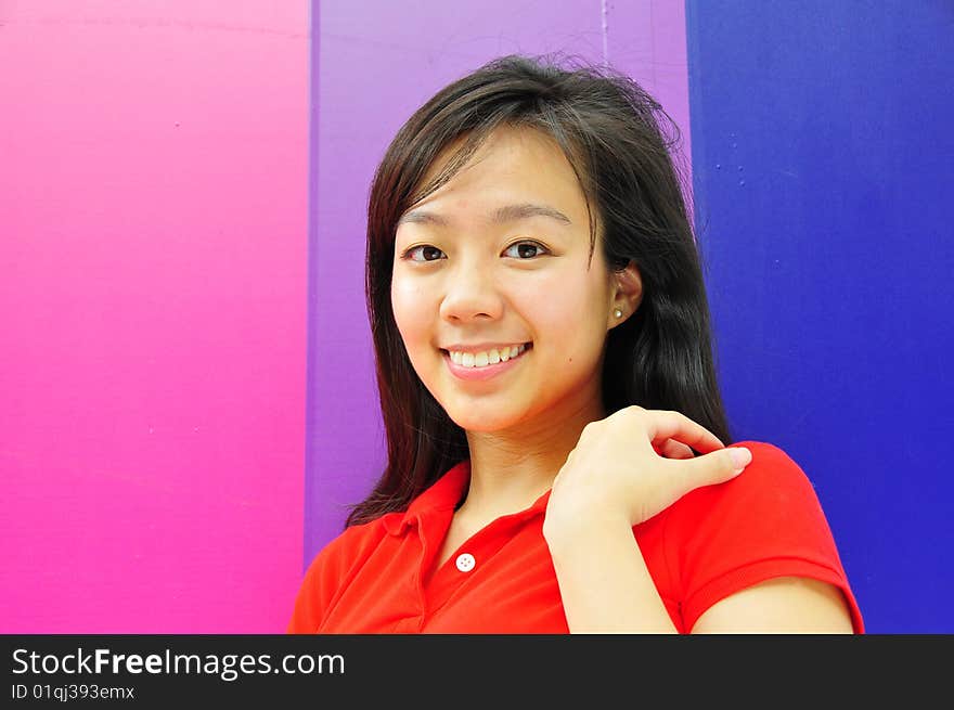 Smiling Beautiful Casual Asian Woman. Smiling Beautiful Casual Asian Woman.