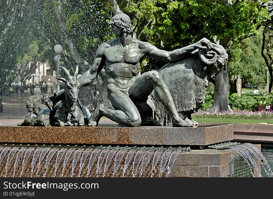 Water fountain statue in Sydney Australia