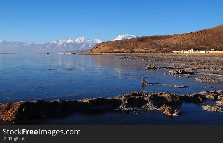 Lake and Snow Mountains in Tibet