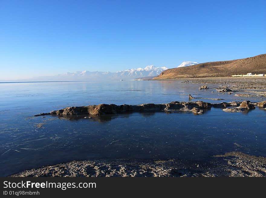 Lake and Snow Mountains in Tibet