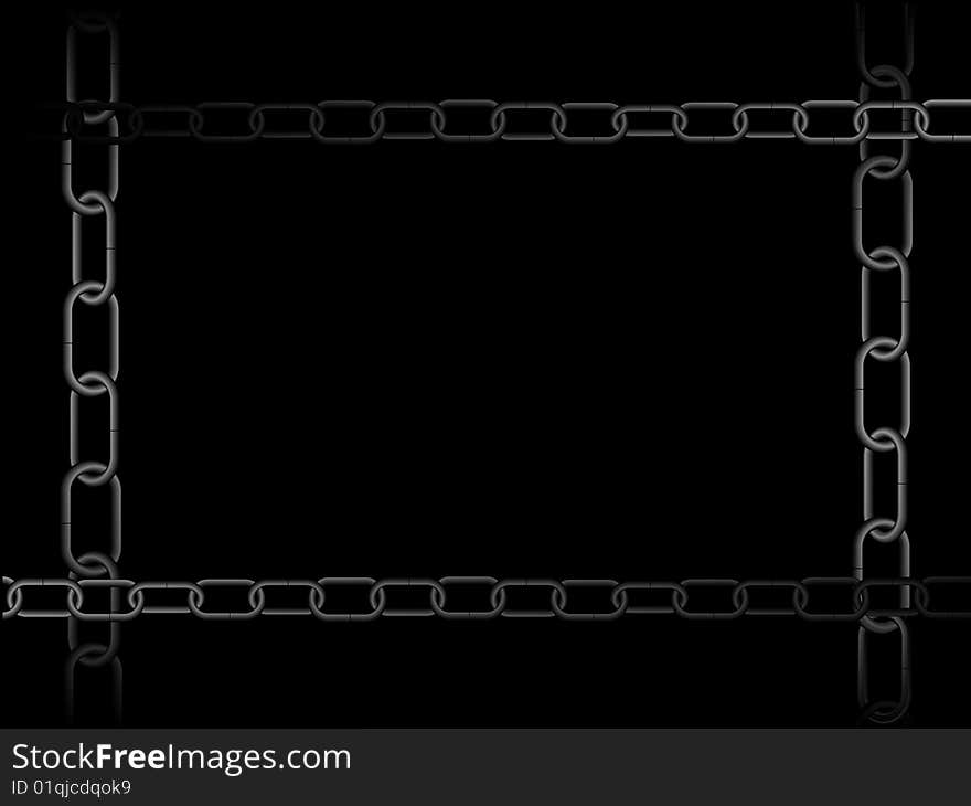 Frame in the form of iron circuits for an inscription or a photo in a vector