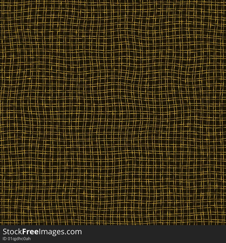 Seamless texture of dirty waving gold threads on black background. Seamless texture of dirty waving gold threads on black background