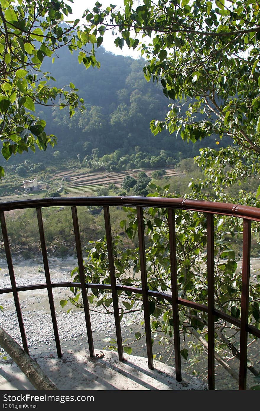 Balcony for facilitating uninterrupted view of natural beauty. Balcony for facilitating uninterrupted view of natural beauty