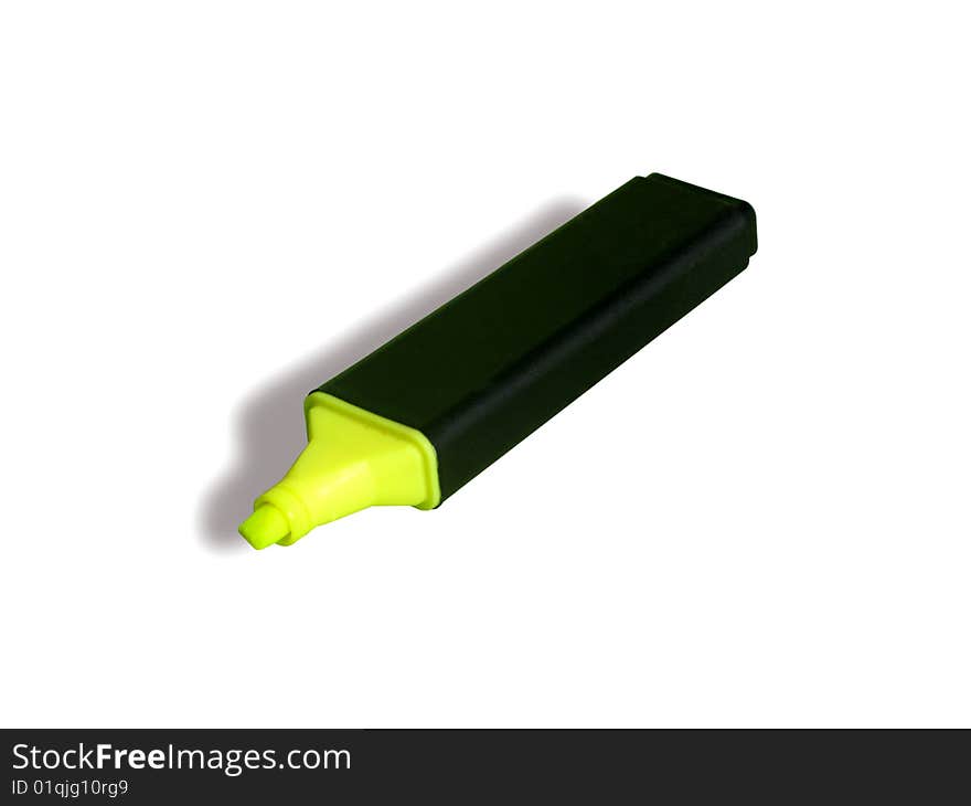 Yellow marker isolated on white