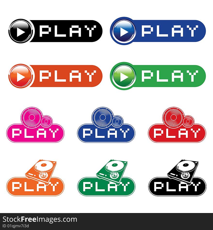 Set Of  Musical Buttons