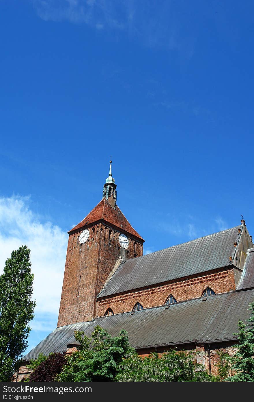 Gothic church with red brick - Darłowo